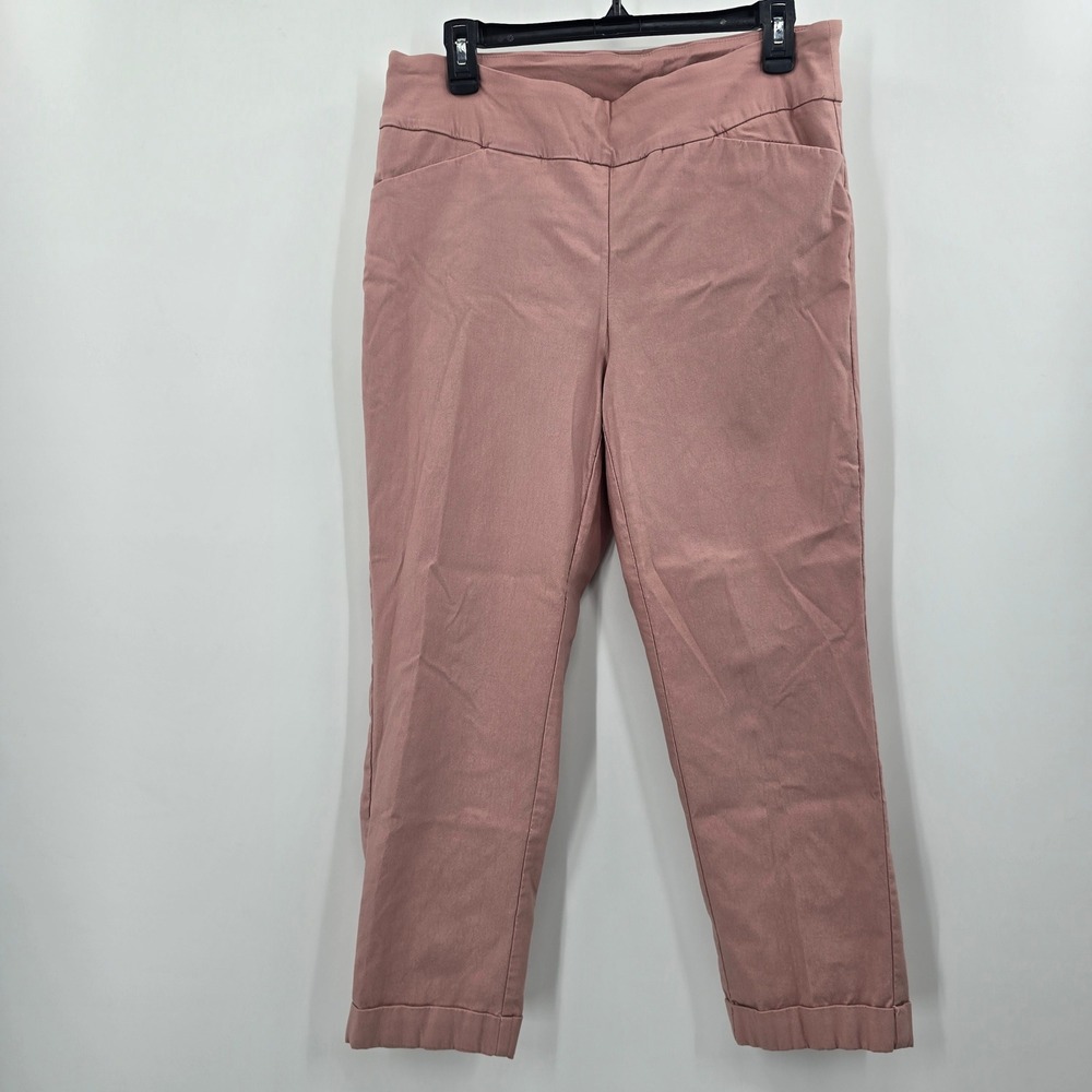 Tribal Pants Womens 14 Pink Pull On Crop Cuffed Stretch Classic